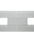 Arrangement of Five Linen White Glass Subway Tiles
