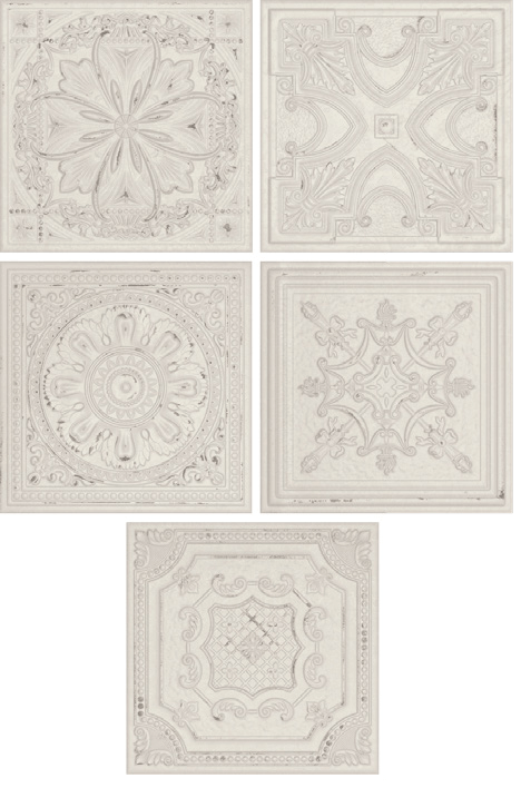 Antique White Faux Tin Tile Backsplash