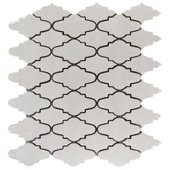 Glossy Crackled Porcelain Cream Arabesque Tile | TileBuys