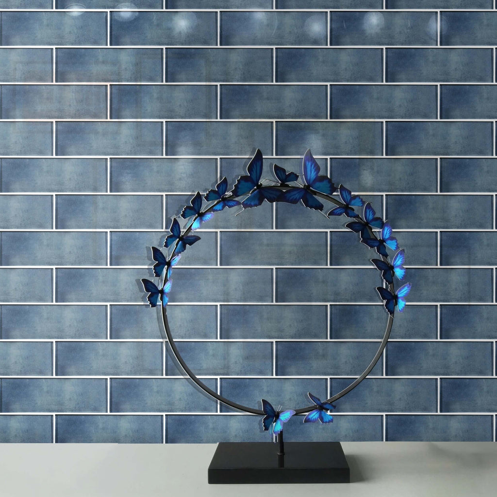 Blue Glass 3x9" Subway Tile