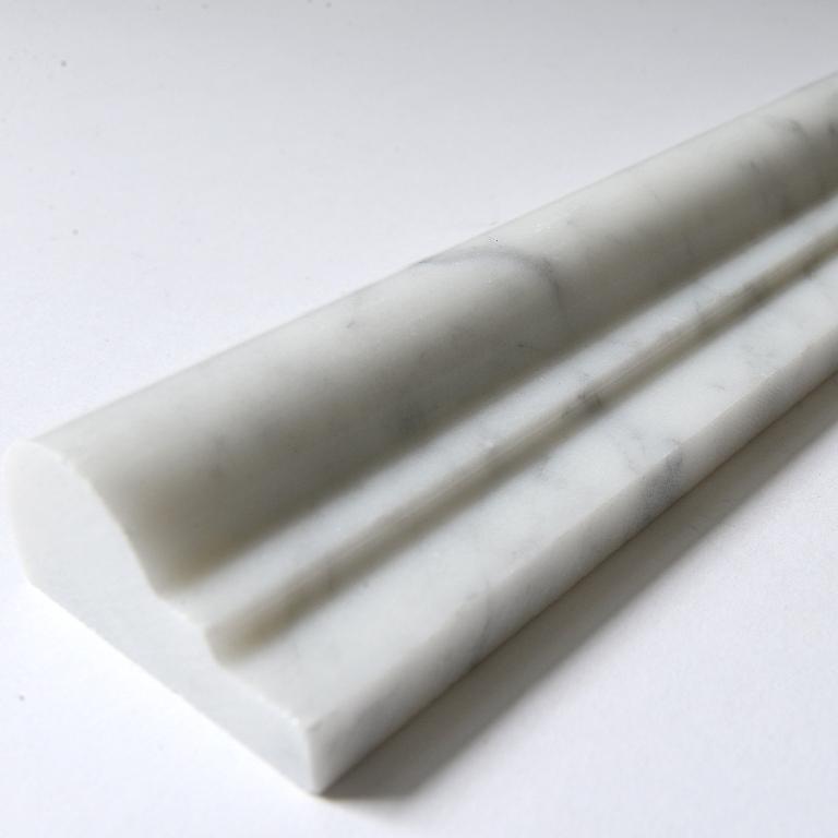 Carrara White Marble Trim Molding in Various Sizes - Polished