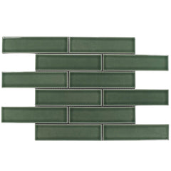 Forest Green Subway Mosaic Tile