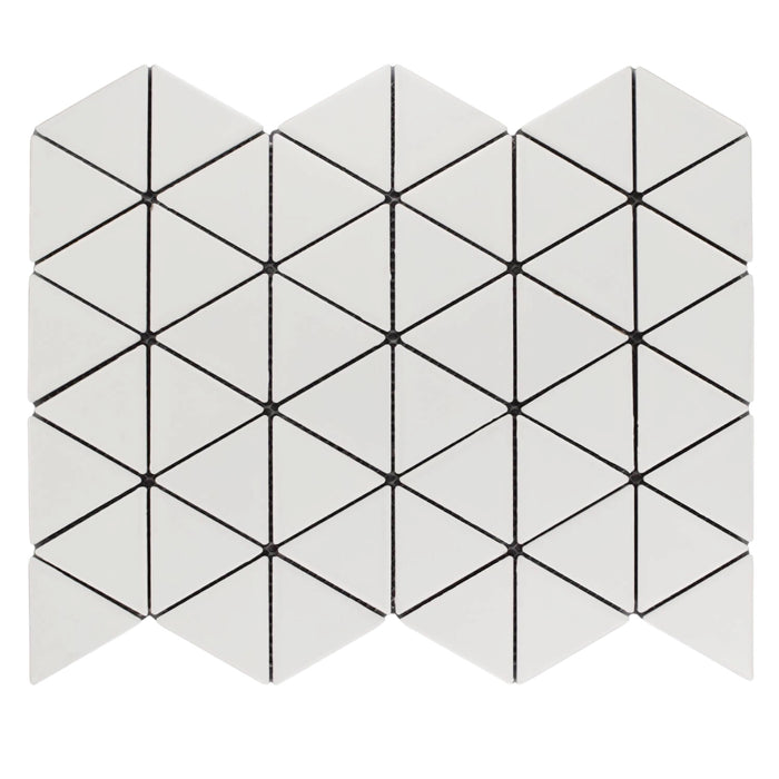 White Ceramic Triangle Mosaic Tile