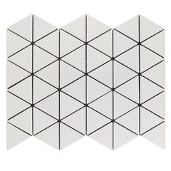 White Ceramic Triangle Mosaic Tile