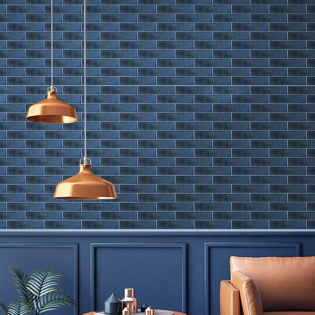 Dark Blue Glass 3x9" Subway Tile
