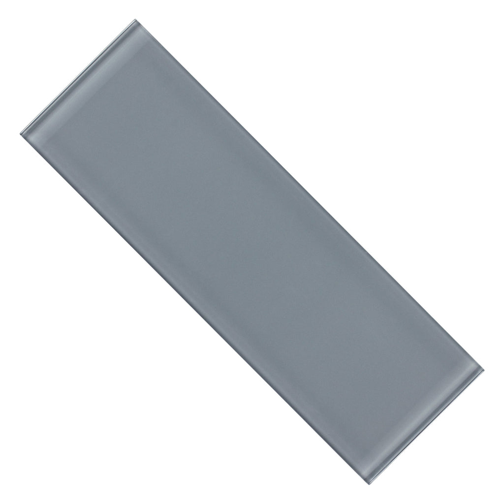 Glossy Glass 4x12 in. Subway Tile in Black, White, Gray, or Brown