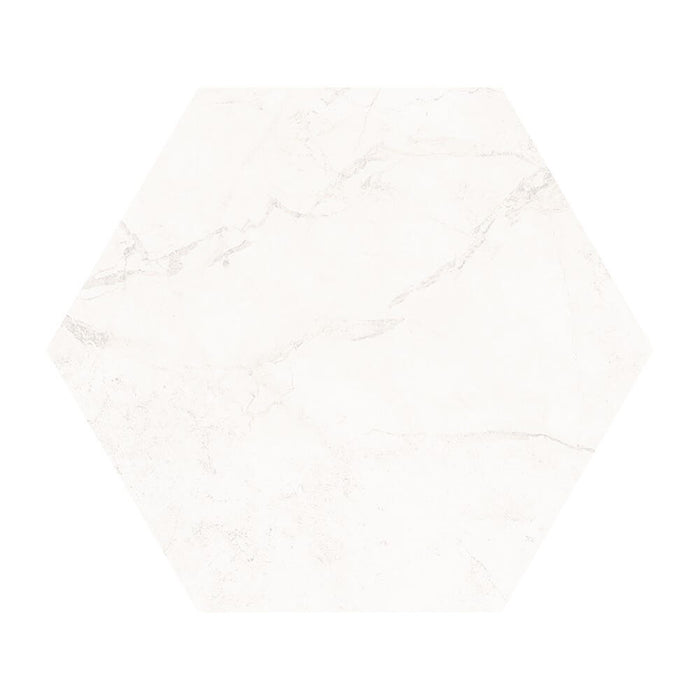 Keystone White Matte Porcelain 8x9 Hexagon Tile