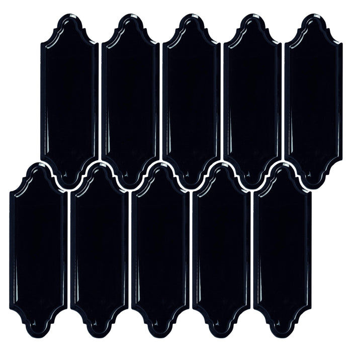 Onyx Black Ceramic Linterna Mosaic Tile
