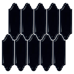 Onyx Black Ceramic Linterna Mosaic Tile