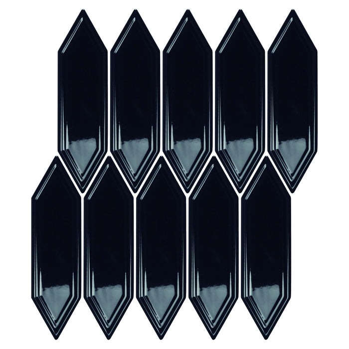 Onyx Black Ceramic Picket Tile Southampton