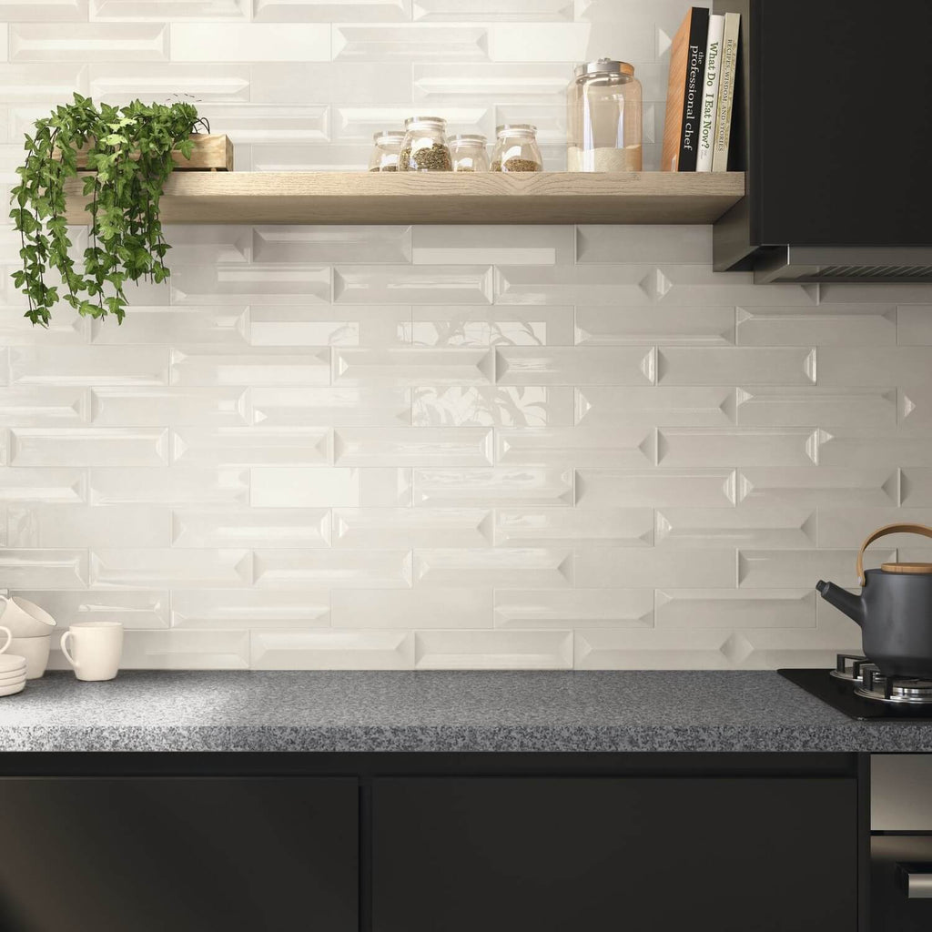 Reality Ceramic 3x12 Subway Wall Tile in Glossy Wind Gray
