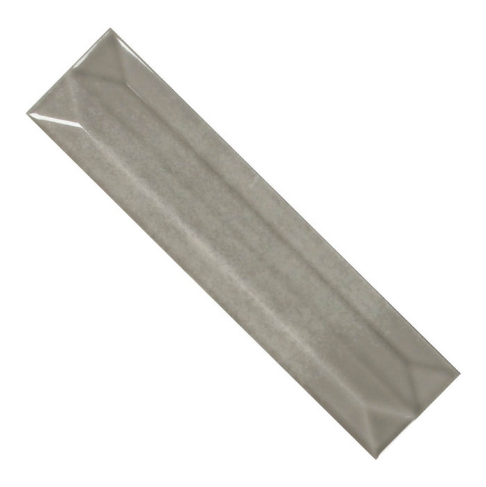 Refraction Ceramic 3D 3x12 Subway Tile in Glossy Smoky Gray