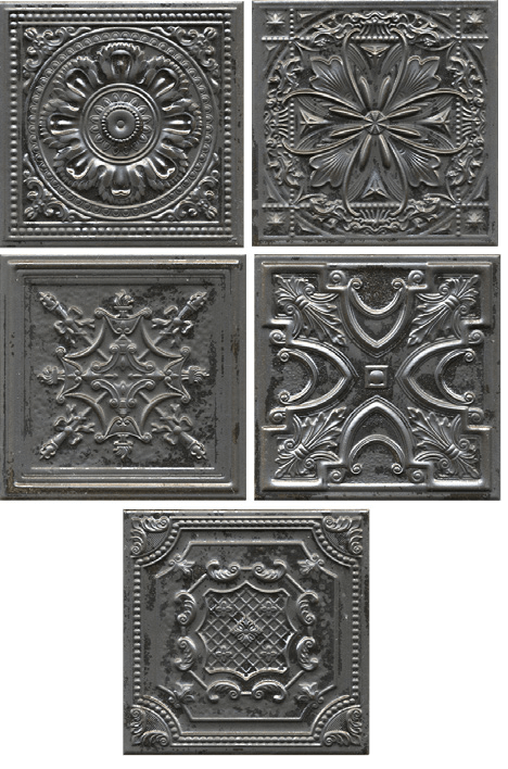 Silver Gray Faux Tin Backsplash Tile
