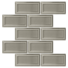 Smoke Gray Ceramic Beveled Edge Subway Tile