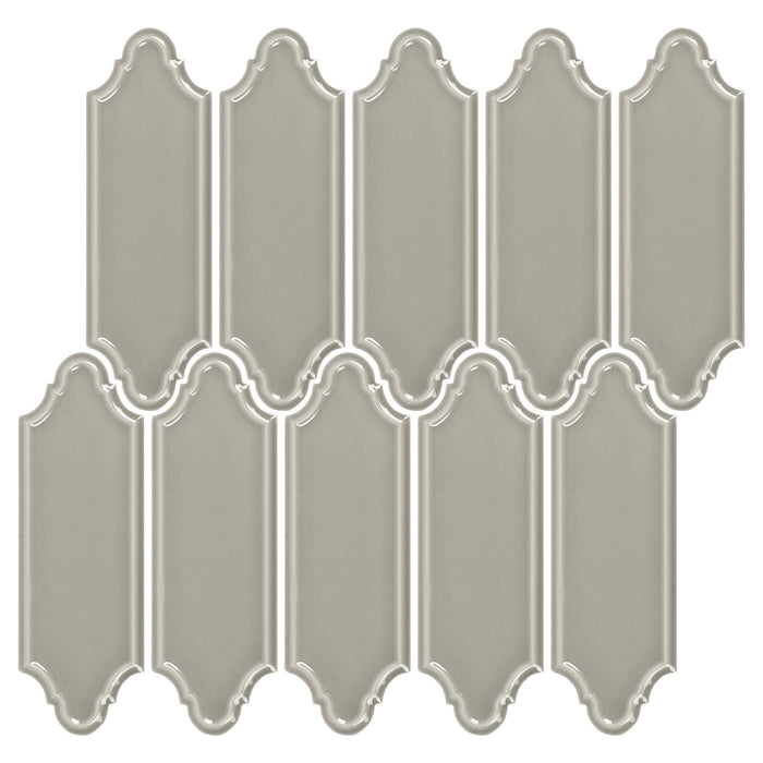Smoke Gray Ceramic Linterna Mosaic Tile