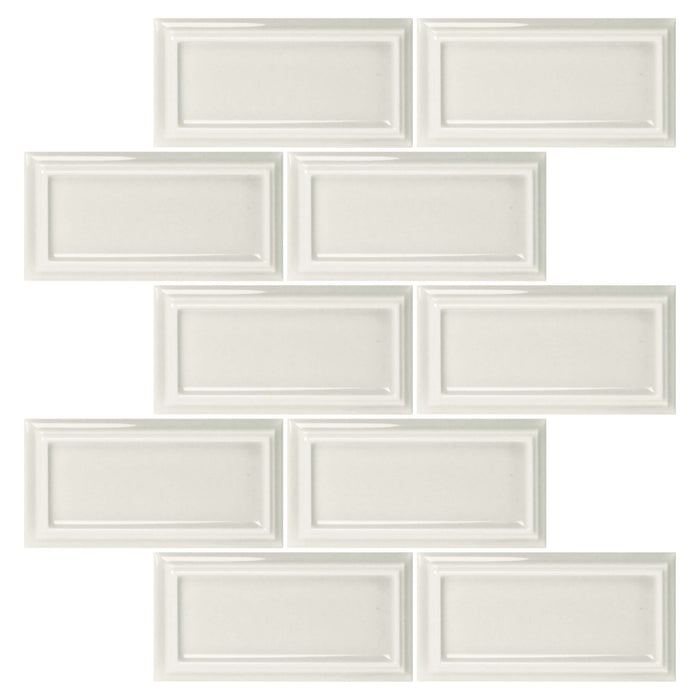 Snow White Ceramic Beveled Edge Subway Tile