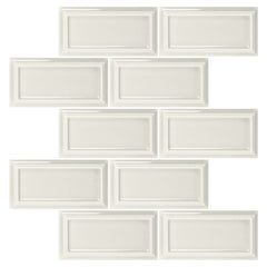 Snow White Ceramic Beveled Edge Subway Tile
