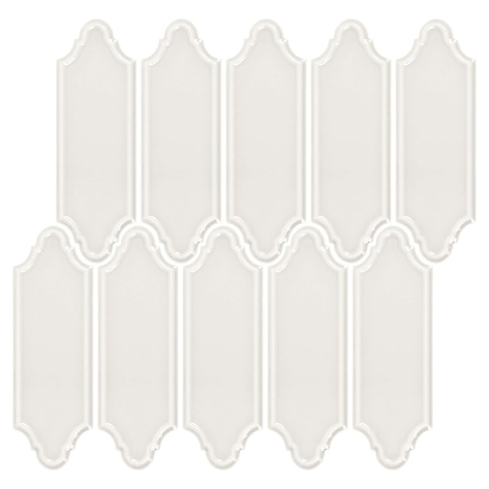 Snow White Ceramic Linterna Mosaic Tile