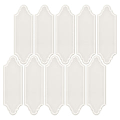 Snow White Ceramic Linterna Mosaic Tile