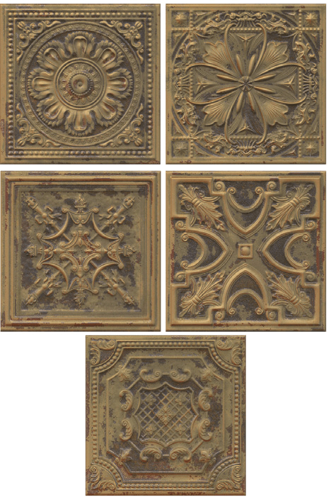 Vintage Copper Look Tile Backsplash