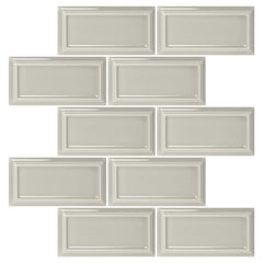 Warm Gray Ceramic Beveled Edge Subway Tile