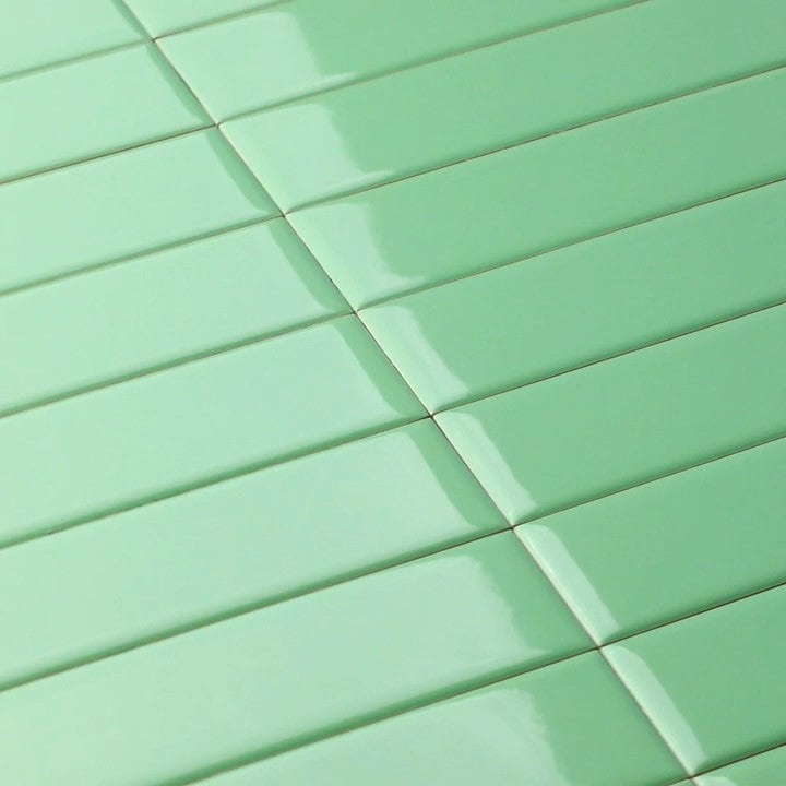 Glossy Ceramic 3 x 10 Subway Wall Tile in Absinthe Green