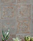 Antique Gray Faux Tin Tile Backsplash - TileBuys