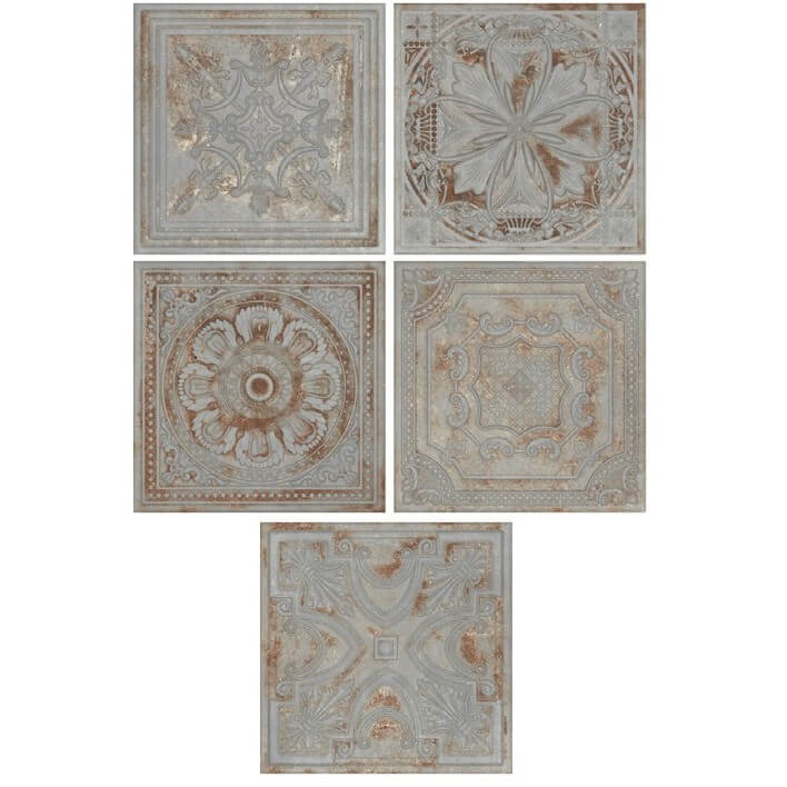 Antique Gray Faux Tin Tile Backsplash - TileBuys