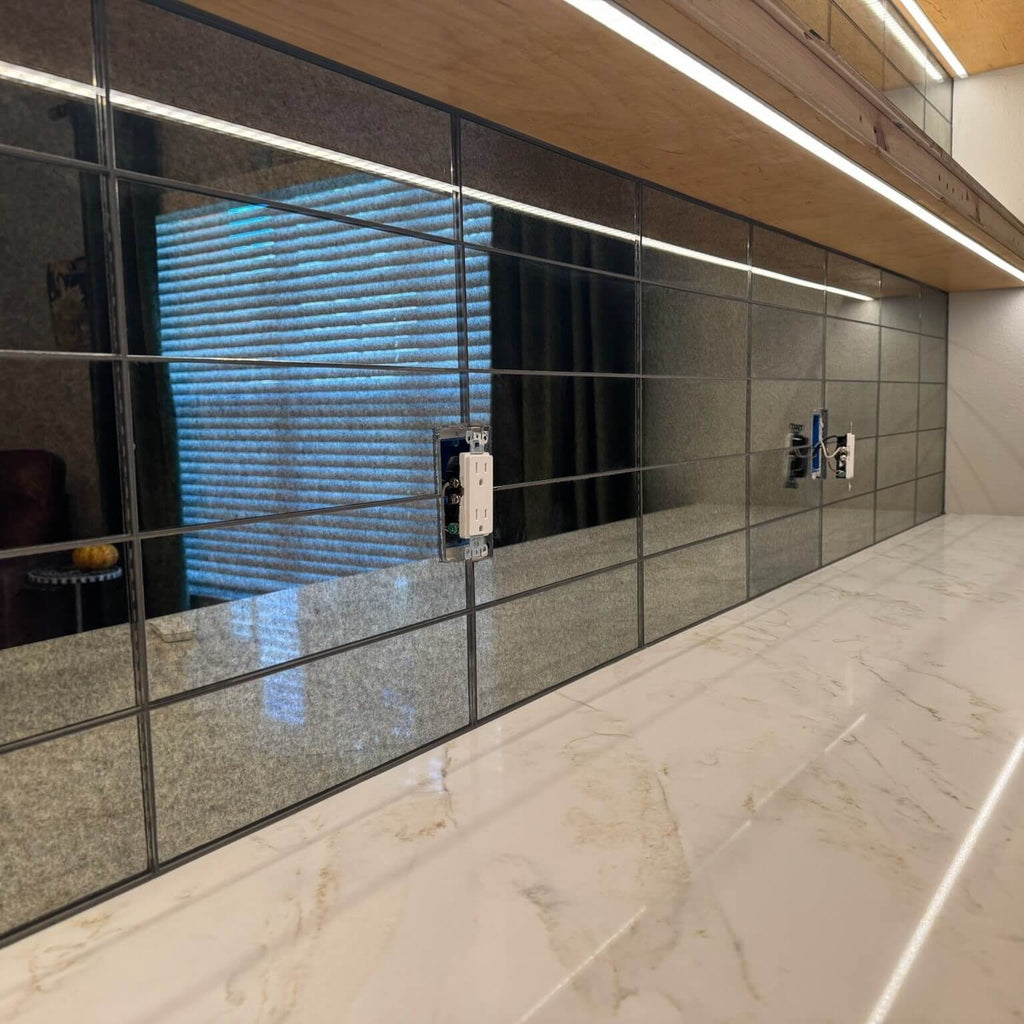 Antique Mirror Glass 4"x12" Beveled Subway Tile - TileBuys