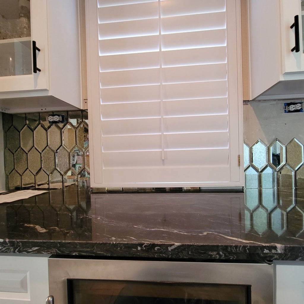 Antique Mirror Glass Tile in 4x8" Beveled Picket (Stretched Hexagon) - TileBuys