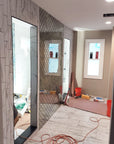 Antique Mirror Glass Arabesque Mosaic Tile Accent Wall