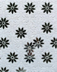 Antique Mirror & Thassos Daisy Flowers Mosaic Tile