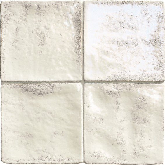 5.99 Sq Ft of Perla Glossy Antique White Ceramic 4 x 4 Tile