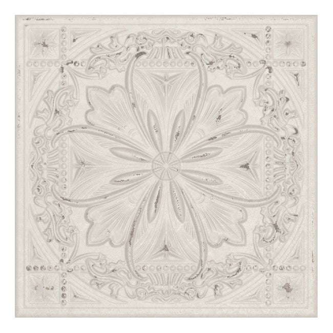 Antique White Faux Tin Tile Backsplash