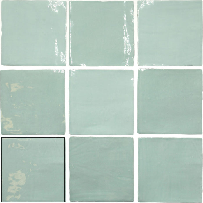 Glossy Aqua Ceramic 5 x 5 Tile