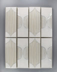 Arabesque Textured Cream Porcelain Mosaic Tile