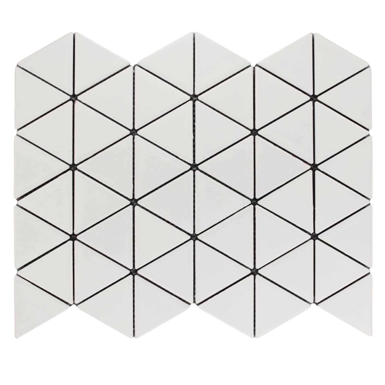 White Ceramic Triangle Mosaic Tile