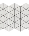 White Ceramic Triangle Mosaic Tile