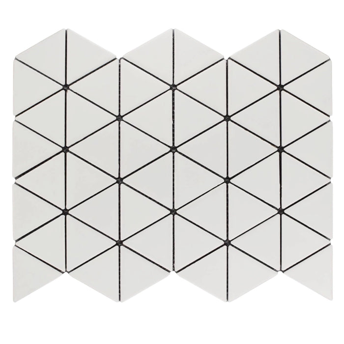White Ceramic Triangle Mosaic Tile
