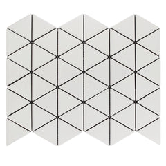 White Ceramic Triangle Mosaic Tile