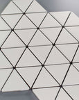 White Ceramic Triangle Mosaic Tile Closeup