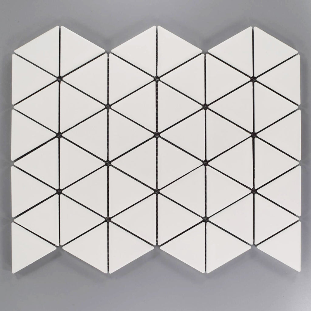 White Ceramic Triangle Mosaic Tile