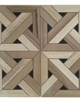 Athens, Oak & Nero Marble Mosaic Tile - Wooden Weave - TileBuys