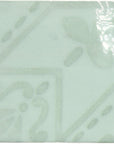 Azulejo Deco 5 x 5 Tile in Glossy Aqua Ceramic - TileBuys