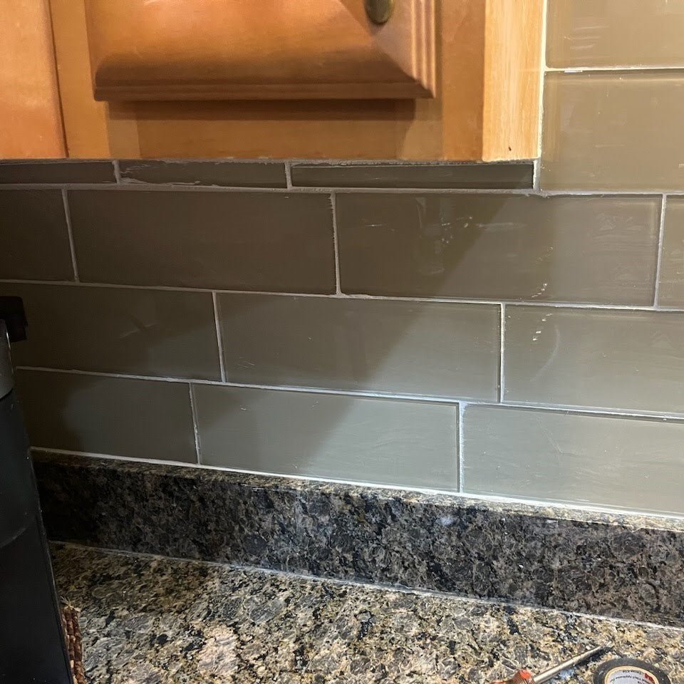 Beige Block Glass 4x12" Subway Tile - TileBuys