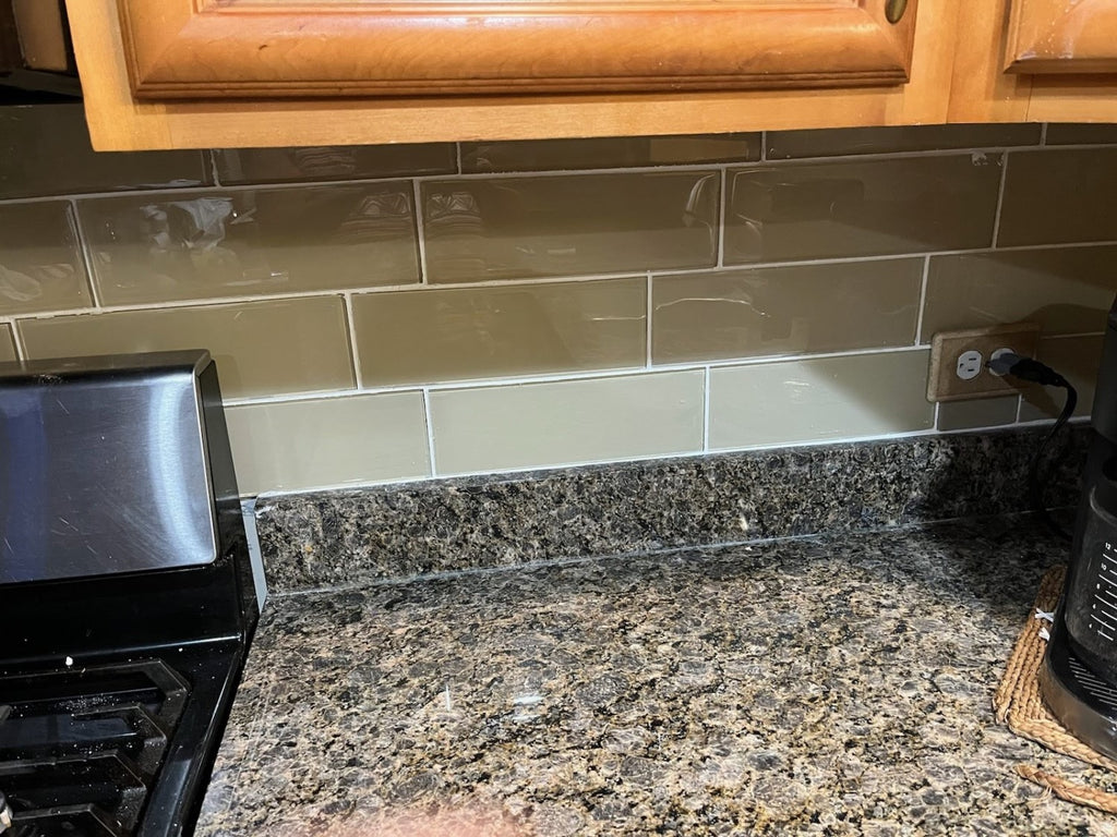 Beige Block Glass 4x12" Subway Tile
