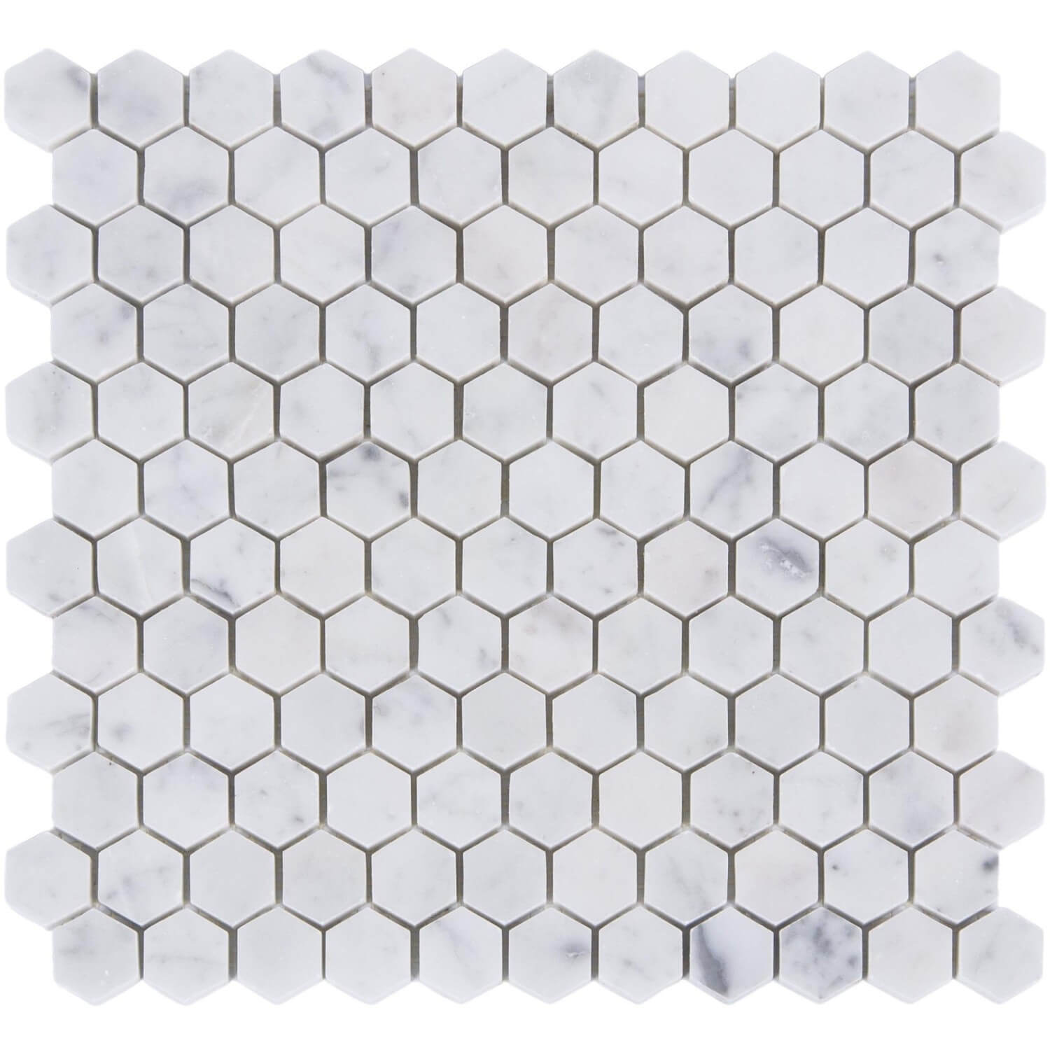 Bianco Carrara Marble 1" Hexagons Mosaic Tile