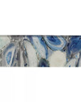 Closeup of a Blue, Gray & Off-White Agate Geode Pattern Subway Tile