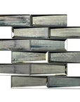 Blue - Gray Wood Grain Glass 3D Subway Mosaic Tile - TileBuys