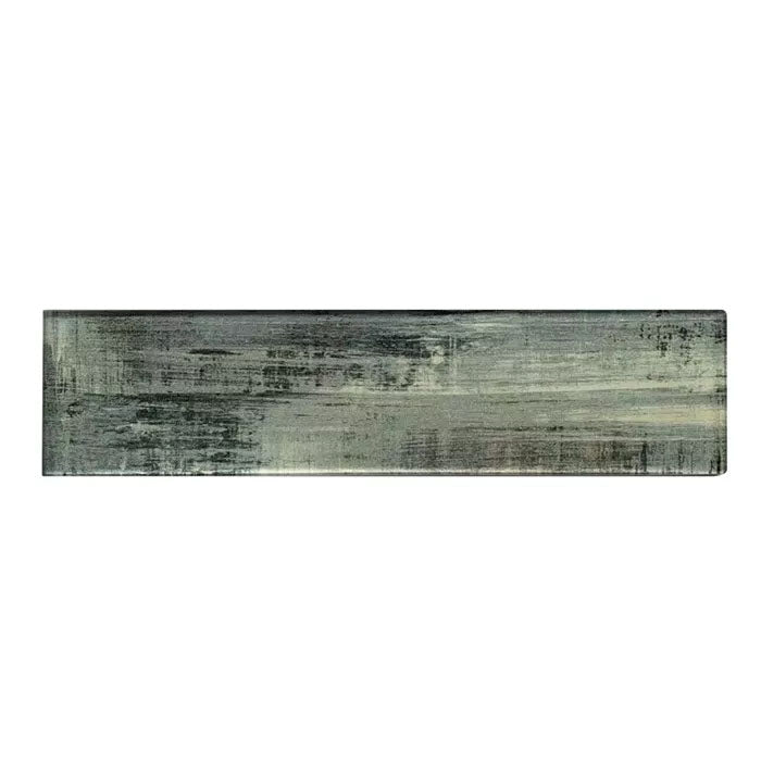 Blue Gray Wood Grain Textured Glass Subway Tile